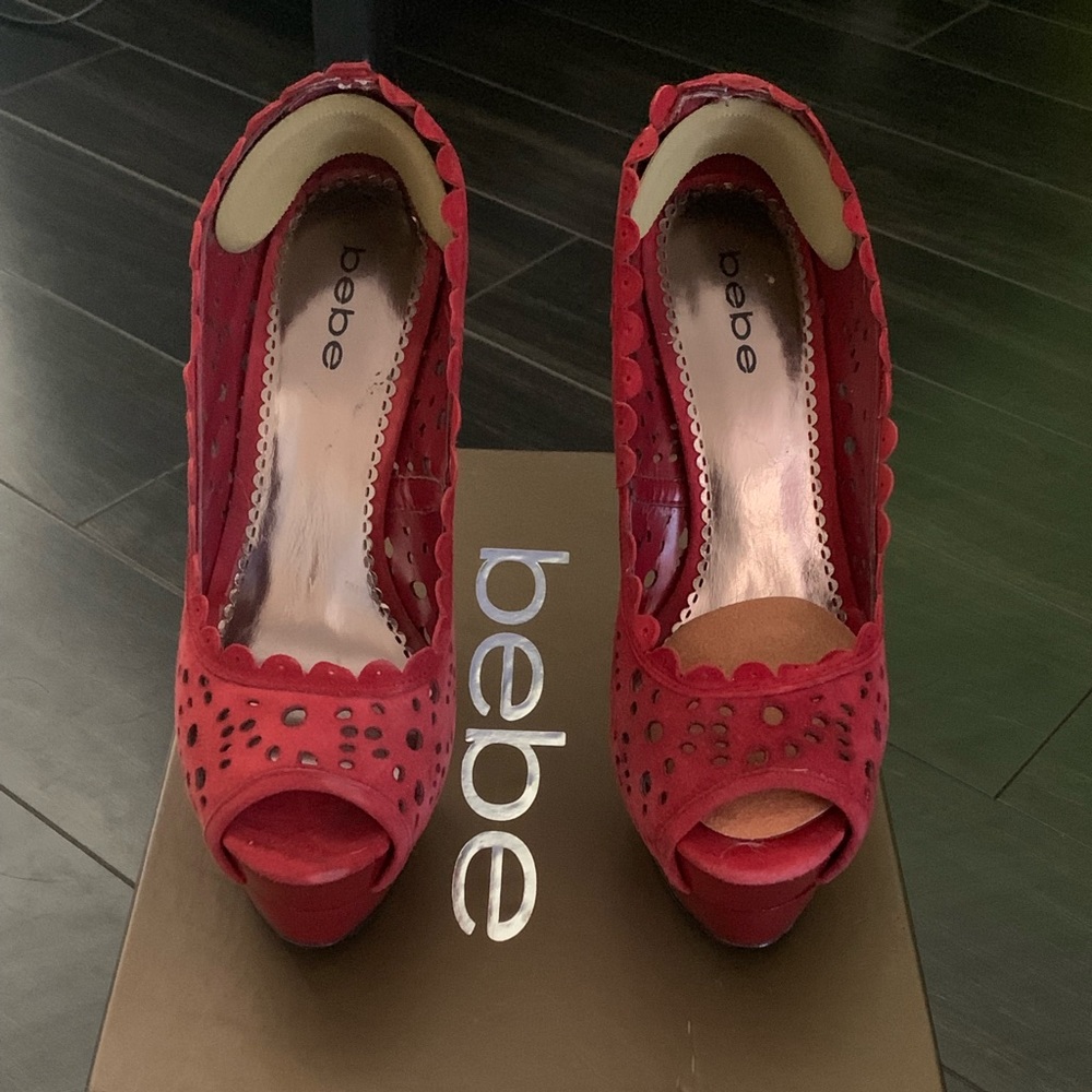 Red Bebe stilettos
